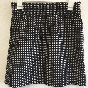 J . Crew Black Skirt with White Polka Dots Size 4